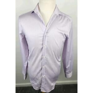 Calvin Klein Men's 15/32-33 Medium Slim Fit Non-Iron Dress Shirt Purple Check
